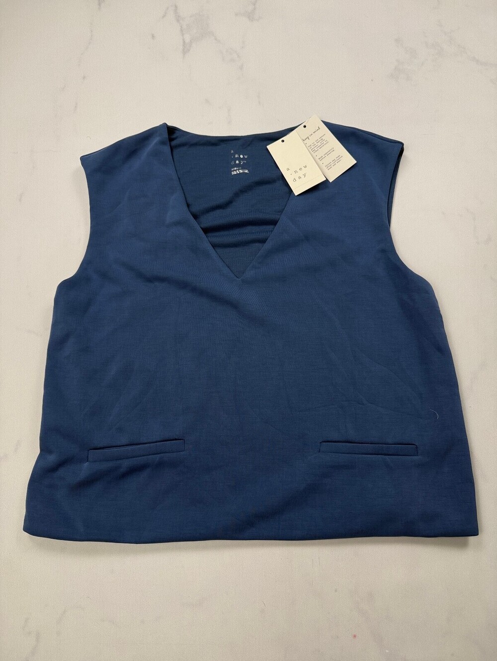 A New Day Vest Navy Current Minimalist Tailored - Womens Medium